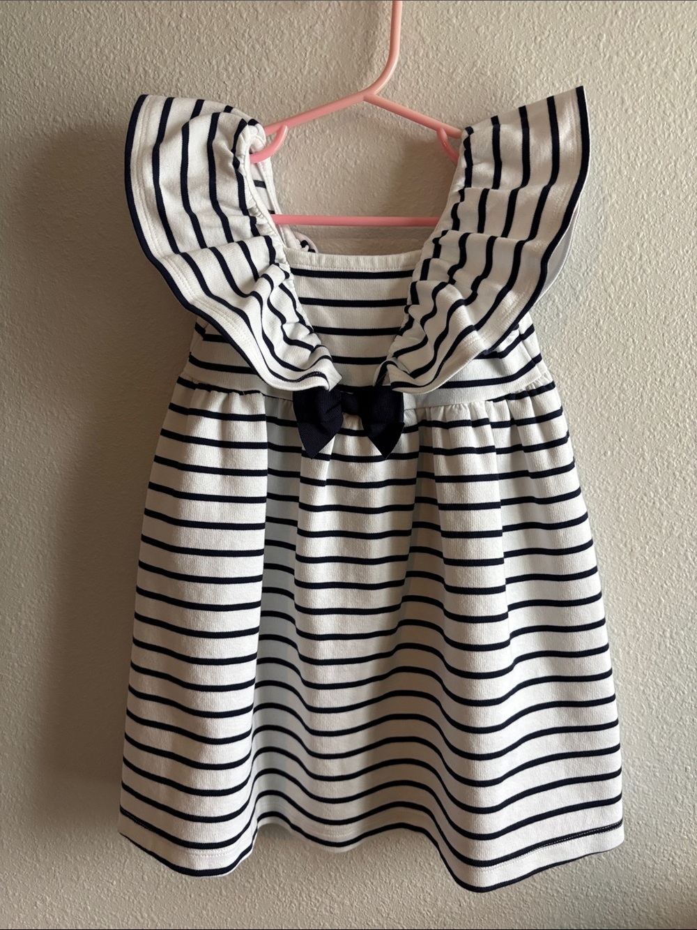 Toddler Girl’s Janie and Jack Striped Ponte Dress, 3